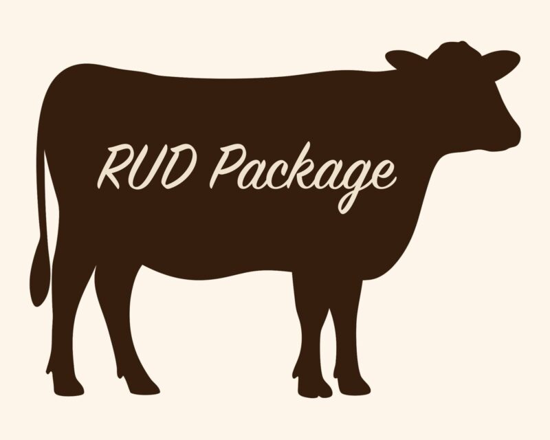 Cow silhouette labeled RUD Package